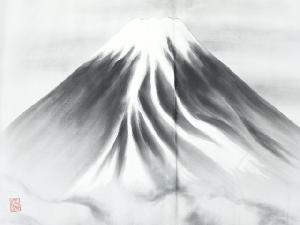 アンティーク　富士山模様肩裏本場泥大島紬男物羽織